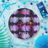 女の子体操スパークルリボン誕生日パーティー ペーパープレート (パーティー)