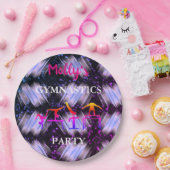 女の子体操スパークルリボン誕生日パーティー ペーパープレート (パーティー)