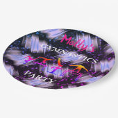 女の子体操スパークルリボン誕生日パーティー ペーパープレート (アングル)