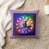 女の子体操バランスビーム名前をカスタムする枕 クッション (ブランケット)