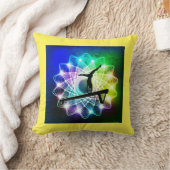 女の子体操バランスビーム名前をカスタムする枕 クッション (ブランケット)