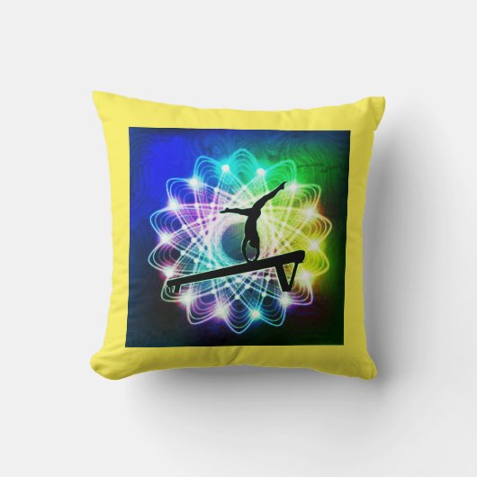 女の子体操バランスビーム名前をカスタムする枕 クッション (正面)