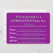 女の子体操バースデーパーティー輝く 招待状 (裏面)