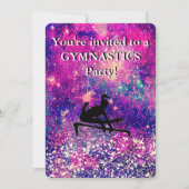 女の子体操バースデーパーティー輝く 招待状 (正面)
