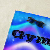 女の子体操ビーチタオル彼女の名前！ ビーチタオル (インサイチュ)