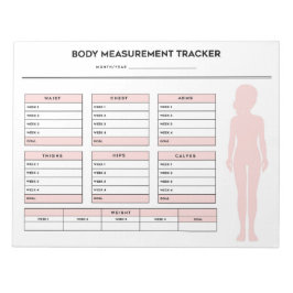 女の子体測定の重量損失トラッカーゴール ノートパッド