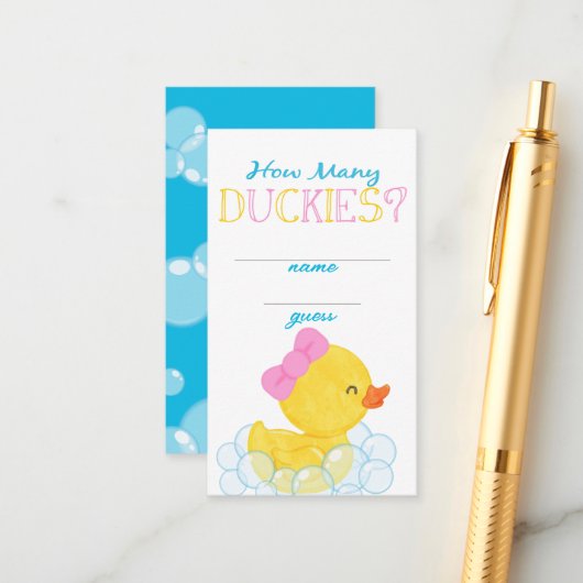 女の子何人のダッキー（アヒルちゃん）パーティーゲーム推測カード エンクロージャーカード (正面/裏面インサイチュ)