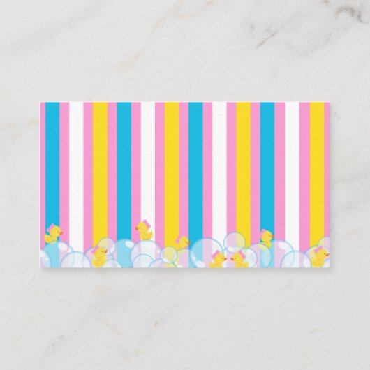 女の子何人のダッキー(アヒルちゃん)パーティーゲーム推測カード エンクロージャーカード (裏面)