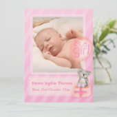 女の子写真のベビー案内生まれたばかりのカードだ 案内状 (スタンド正面)
