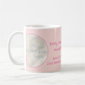 女の子写真ベビー記念マグ生まれたばかりのです コーヒーマグカップ (左)