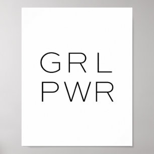 女の子力のプリント、GRL PWRの男女同権主義のプリント ポスター