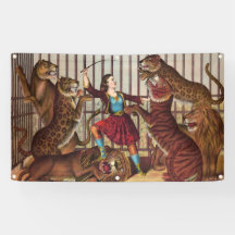 女の子力のライオン使いの旗