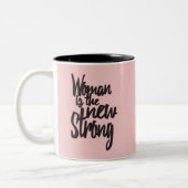 女の子力の女性はピンクの黒の新しい強いです ツートーンマグカップ (左)