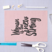 女の子力の女性はピンクの黒の新しい強いです 薄葉紙 (クラフト)