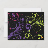 女の子力の明るいバルミツワーの招待状のパーティー 出欠カード (裏面)