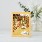 女の子及びテディー・ベアの庭の茶パーティの招待状 招待状 (スタンド正面)