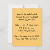 女の子及びテディー・ベアの庭の茶パーティの招待状 招待状 (裏面)