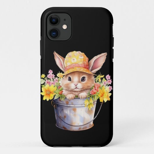 女の子向けのうさぎの花柄スプリンググラフィック Case-Mate iPhoneケース (裏面)