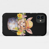 女の子向けのうさぎの花柄スプリンググラフィック Case-Mate iPhoneケース (裏面(横))