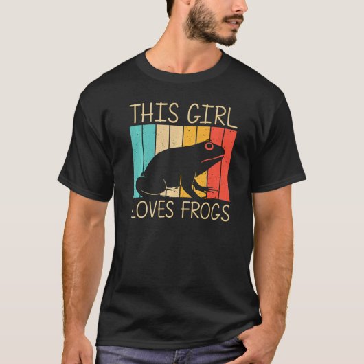 女の子向けのかわいいカエル 両生類 オタマジャクシ Tシャツ (正面)
