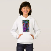 女の子向けのカジュアルTシャツパーカー (正面フル)
