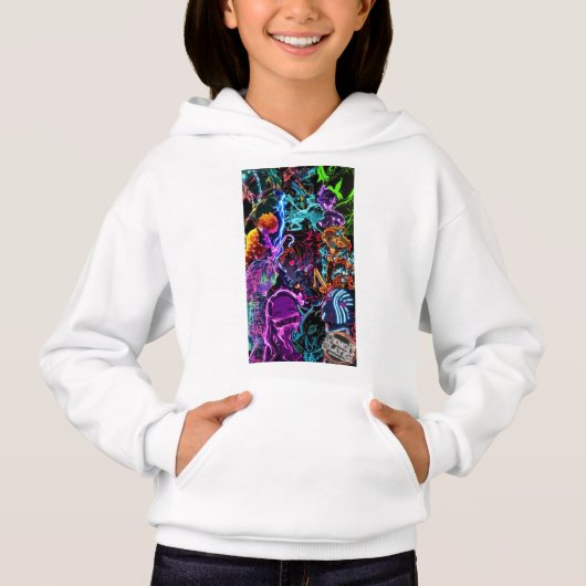 女の子向けのカジュアルTシャツパーカー (正面)