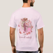 女の子向けのフローラルデザインTシャツ Tシャツ (裏面)