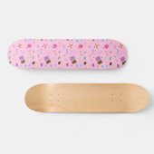 女の子向けの可愛いキャンディパターン スケートボード (横)