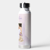 女の子向け紫の花柄の馬 ウォーターボトル (左面)
