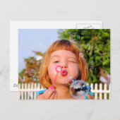 女の子吹の泡 ポストカード (正面/裏面)