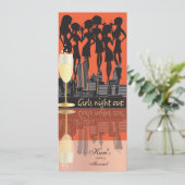 女の子夜によってはお祝い|のオレンジがパーティを楽しみます 招待状 (スタンド正面)