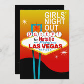 女の子夜はラスベガスでパーティを楽しみます 招待状 (正面/裏面)