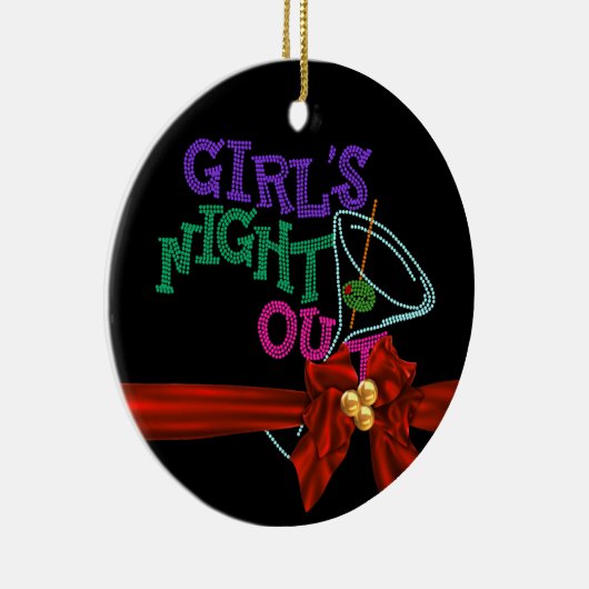 女の子夜クリスマスのオーナメントのカスタムのギフト セラミックオーナメント (右)