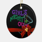 女の子夜クリスマスのオーナメントのカスタムのギフト セラミックオーナメント (左)