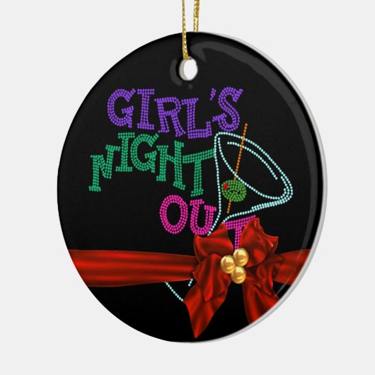 女の子夜クリスマスのオーナメントのカスタムのギフト セラミックオーナメント (左)