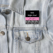 女の子夜シマウマの誕生会の名前をカスタムする 缶バッジ (インサイチュ)