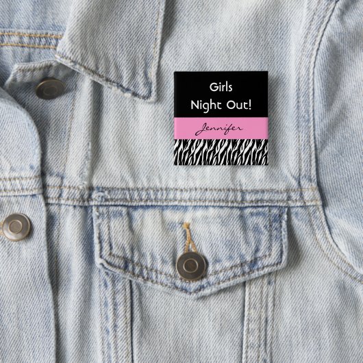 女の子夜シマウマの誕生会の名前をカスタムする 缶バッジ (インサイチュ)