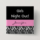 女の子夜シマウマの誕生会の名前をカスタムする 缶バッジ (正面)