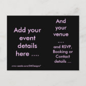 女の子夜-郵便はがきの招待状 インビテーションポストカード (裏面)