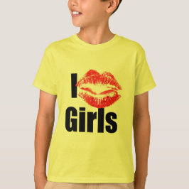 女の子大好き - キス、チュウ、愛、心 Tシャツ