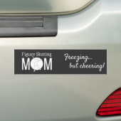 女の子姿スケーターMom白黒 バンパーステッカー (車上)