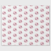 女の子姿スケートで滑るバラ金ゴールドアイススケートキッド名 ラッピングペーパー (フラット)