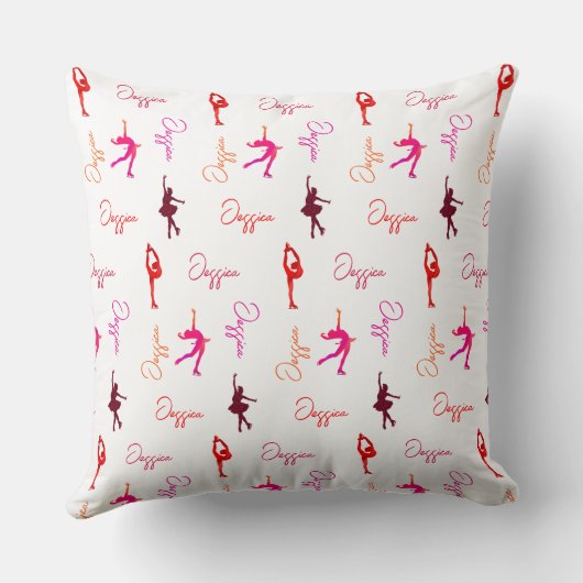 女の子姿スケートで滑る氷のスケートで滑る名全体 クッション (裏面)