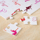 女の子姿スケートで滑る氷のスケートで滑る名全体 ジグソーパズル (側面)