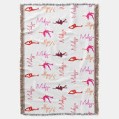 女の子姿スケートで滑る氷のスケートで滑る名全体 スローブランケット (正面縦)