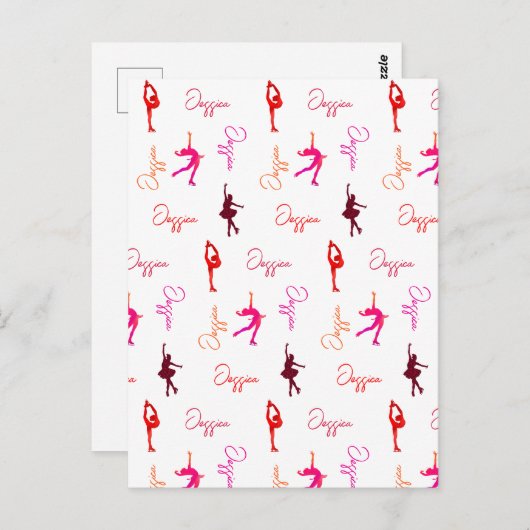 女の子姿スケートで滑る氷のスケートで滑る名全体 ポストカード (正面/裏面)