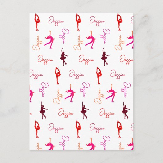 女の子姿スケートで滑る氷のスケートで滑る名全体 ポストカード (正面)