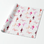 女の子姿スケートで滑る氷のスケートで滑る名全体 ラッピングペーパー (アンロールド)