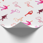 女の子姿スケートで滑る氷のスケートで滑る名全体 ラッピングペーパー (角)