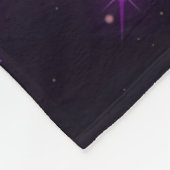 女の子姿スケートで滑る紫と白スノーフレーク フリースブランケット (角)